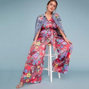 Lane Bryant wide leg Roma Flora Fast Lane Jumpsuit